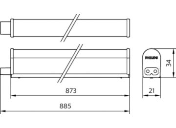 Dimension Drawing (without table) - BN068C LED9/WW L900 TH G2