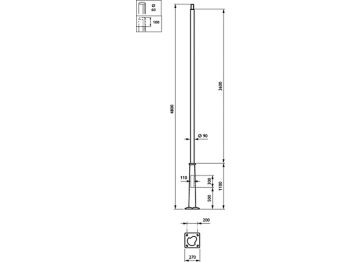 Dimension Drawing (without table) - YHM702 PL-FLG 5000 60 BK PD-T