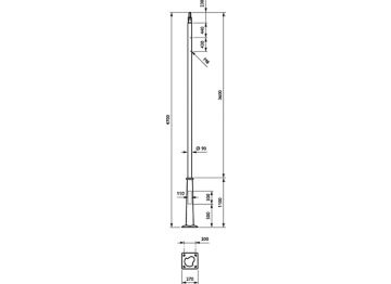 Dimension Drawing (without table) - YHM700 PL-FLG 4700 90 BK PD-T 2xM8-430