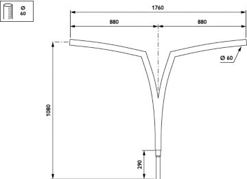   - 900 mm - 60 mm - 6.5° - RAL color - 