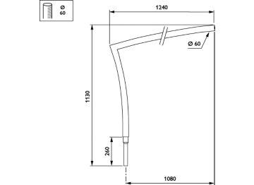   - 1100 mm - 60 mm - 4° - RAL color - 