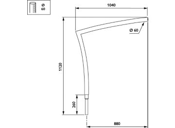   - 900 mm - 60 mm - 6.5° - RAL color - 