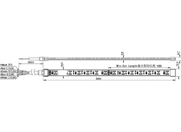 Dimension Drawing (without table) - LS170S LED8 RGBW IP65 L5000 PRO G2
