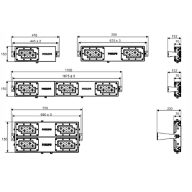 Dimension Drawing (without table) - BWP653 LED261 NW TSK PSU SPD GR
