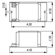 Dimension Drawing (with table) - BSN 70 L33-A2-TS 230V 50Hz HD1-118