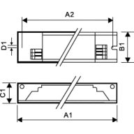 Dimension Drawing (with table) - HF-S 118/136 TL-D II 220-240V 50/60Hz