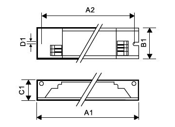 Dimension Drawing (with table) - HF-S 158 TL-D II 220-240V 50/60Hz