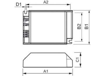 Dimension Drawing (with table) - HID-AV C 35-70 /S CDM 220-240V 50/60Hz