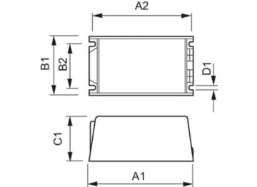 Dimension Drawing (with table) - HID-DV PROG Xt 250 SON C2 208-277V