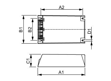 Dimension Drawing (with table) - HID-DV PROG Xt 150 CDO Q 208-277V