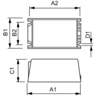 Dimension Drawing (with table) - HID-DV PROG Xt 70 SON C1 208-277V