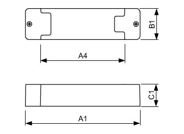 Dimension Drawing (with table) - LCN8600/00 MultiOne interface USB2DALI