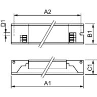 Dimension Drawing (with table) - HF-Pi 1 28/35/49/54 TL5 EII 220-240V
