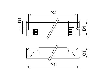 Dimension Drawing (with table) - HF-Pi 2 28/35/49/80 TL5 EII