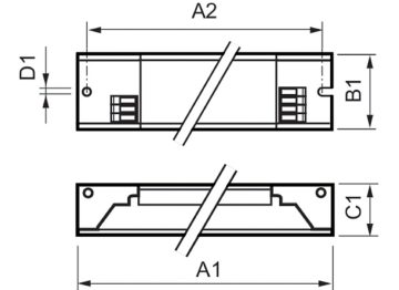 Dimension Drawing (with table) - HF-S 158 TL-D II 220-240V 50/60Hz