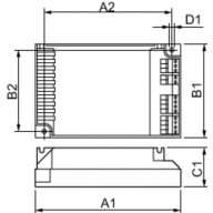 Dimension Drawing (with table) - HF-R 2 26-42 PL-T/C EII 220-240V 50/60Hz