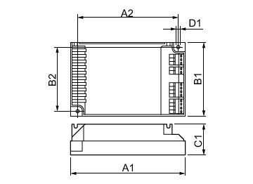 Dimension Drawing (with table) - HF-R 2 26-42 PL-T/C EII 220-240V 50/60Hz