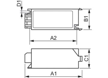 Dimension Drawing (with table) - SI 54 380-415V 50/60Hz