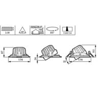 Dimension Drawing (without table) - GD351B 27S/830 PSU-E WB WH