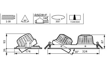 Dimension Drawing (without table) - GD352B 27S/830 PSU-E WB WH