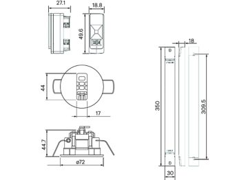 Dimension Drawing (without table) - VitaUp Base Kit