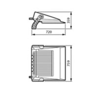 Dimension Drawing (without table) - BVP440 LED1650/757 DW BV L FG PSD ALU D9