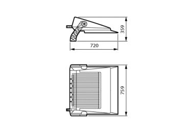 Dimension Drawing (without table) - BVP440 LED1150/757 DW BV L FG PSD ALU D9