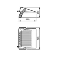 Dimension Drawing (without table) - BVP440 LED1650/757 DW BV FG PSD ALU D9