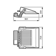 Dimension Drawing (without table) - BVP440 LED1150/757 DW HGB L FG PSD ALU