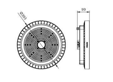 Dimension Drawing (without table) - BY698P G5 LED250/NW PSU WB GM