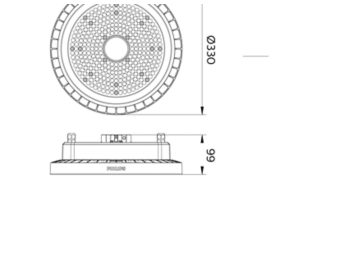 Dimension Drawing (without table) - BY698P G5 LED200/NW PSD WB LA