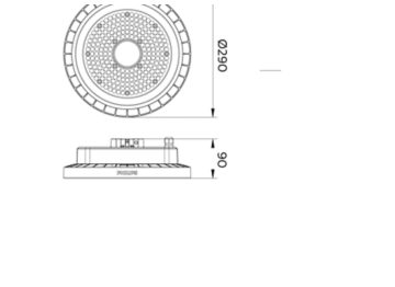 Dimension Drawing (without table) - BY698P G5 LED150/NW PSU WB GM