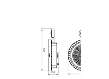 Dimension Drawing (without table) - BY698X G5 LED300/NW Connected NB LA