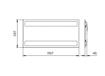 Dimension Drawing (without table) - RC100B LED54S 840 W60L120 PSD OC CAU