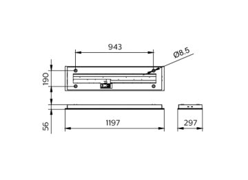Dimension Drawing (without table) - SM100C LED37S 840 W30L120 PSU G3