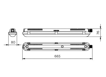 Dimension Drawing (without table) - WT198C LED11S/840 PSU PCO L600