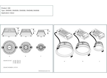 Dimension Drawing (without table) - DN 392B LED 10S-3000 PSD WH