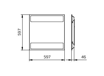 Dimension Drawing (without table) - RC100B LED27S 840 W60L60 PSU G3