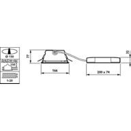 Dimension Drawing (without table) - DN461B LED11S/830 PSD-E C WH P
