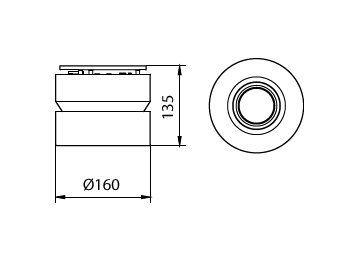 Dimension Drawing (without table) - SM291C LED10/865 PSU WH