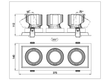 Dimension Drawing (without table) - GD309B 3*P33 940 PSU-E WB