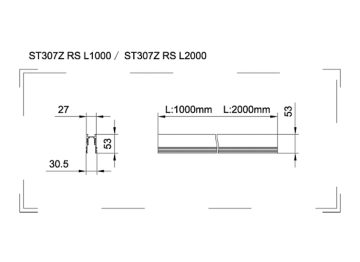 Dimension Drawing (without table) - ST307Z RS L1000