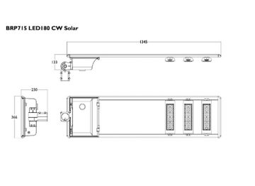 Dimension Drawing (without table) - BRP715 LED180 CW Solar