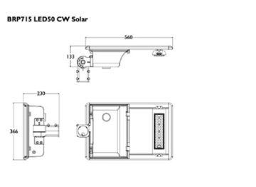 Dimension Drawing (without table) - BRP715 LED50 CW Solar