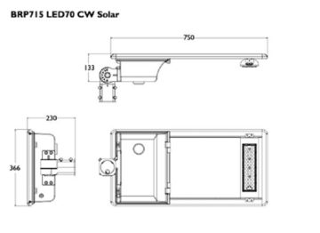Dimension Drawing (without table) - BRP715 LED70 CW Solar