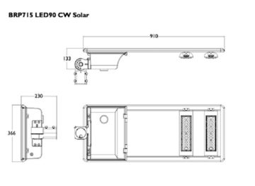 Dimension Drawing (without table) - BRP715 LED90 CW Solar