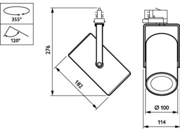 Dimension Drawing (without table) - ST320T LED27S/827 PSD-VLC WB WH
