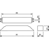 Dimension Drawing (with table) - HF-M BLUE 109 LH TL/PL-S 230-240V