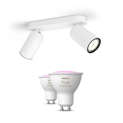 An image of product of the Pack de 2 spots Runner blancs + ampoules GU10 à couleur variable