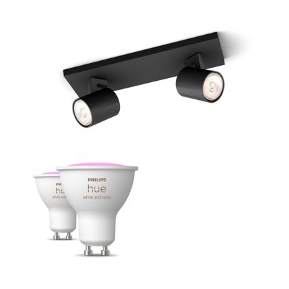An image of product of the Pack de 2 spots Myliving Runner noirs + ampoules GU10 à couleur variable